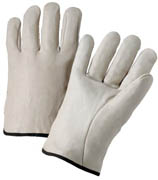 Driver's Glove, Quality Cowhide w/S-Thumb & Pull-Strap (S) natural 12/pr