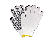 PVC Dotted Palm Heavy-Wt. String knit Glove (L) Natural 12/pr