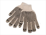 2-Sided PVC Dotted Heavy-Wt. String Knit Gloves (L) Natural 12/pr