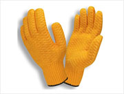 Honeycomb coated  Hvy-Wt. String Knit Gloves (M) Orange 12/pr