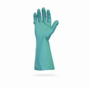 15-mil 13" Green Flock Lined Nitrile Glove with Diamond Grip (S) 12/pr