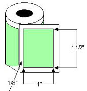Direct Thermal 1.5" x 1" Label 1" Core Roll w/Perf  cs/5,240