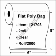 2 mil Flat Plastic Poly Bag 6" x 9" Clear - RL/2000