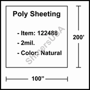 2 mil Poly Plastic Sheeting, Construction & Agricultural (C&A) Film 100" x 200' Natural 