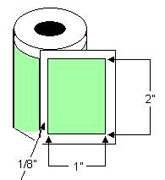 Direct Thermal 2" x 1" Label 3" Core Roll w/Perf Uncoated cs/44,000