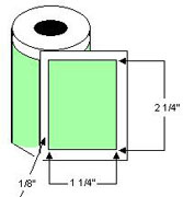 Direct Thermal 2.25" x 1.25" Label 1" Core Roll w/Perf  cs/4,540