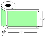 Direct Thermal 2.25" x 3" Label 1" Core Roll w/Perf  cs/2,000