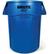 Round Brute® Container with Venting Channels 44-gal. Blue 1/ea