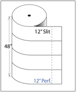 Adhesive Bubble Roll 3/16"x48"x300' 12"-Slit Perf-12