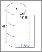 UPSable Bubble Roll 3/16"x48"x300' 16"-Slit 12"-Perf.