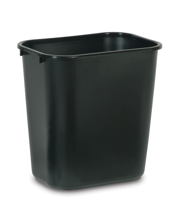 Deskside Plastic Wastebaskets 28-1/8 qt.  (Black) 1/ea