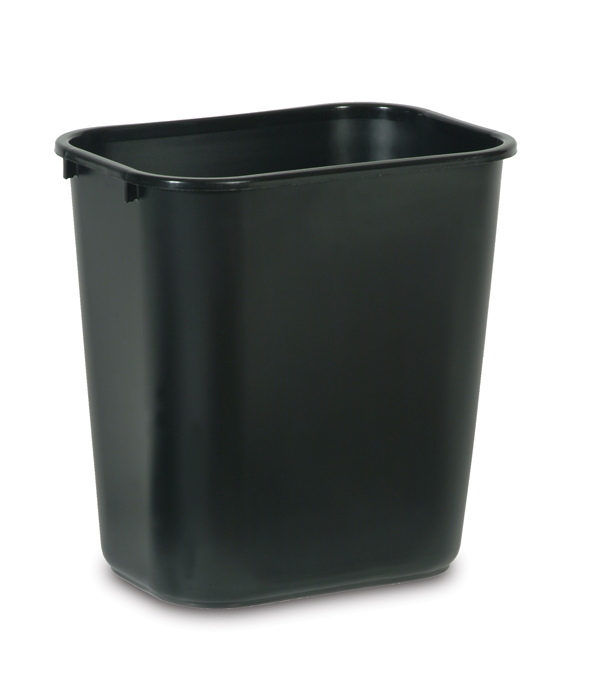 Deskside Plastic Wastebaskets 13-5/8 qt. (Black) 1/ea