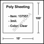 3 mil Poly Plastic Sheeting, Construction & Agricultural (C&A) Film 10' x 100' Clear 