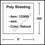 4 mil Poly Plastic Sheeting, Construction & Agricultural (C&A) Film 6' x 100' Natural 