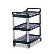 3-Shelf Utility Cart (Black) 300-lb 1/ea