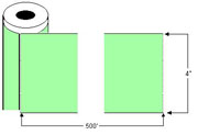 Thermal Transfer 4" x 500' Label 3" Core Roll Continuous cs/4