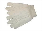 8-oz. Single Palm Cotton Canvas Gloves w/Knit Wrist (men's) Natural 12/pair
