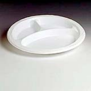 Chinet® White Lightweight 10.25" Plastic Plate 3 compartments, cs/500