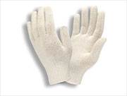 Heavy-Wt. Cotton/Poly String Knit Glove (L) Natural 12/pr