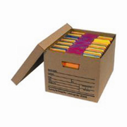 Economy File Corrugated Storage Box With Lid 15x12x10" Kraft cs/12