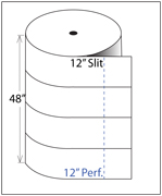 Cohesive Foam Roll 1/16"x48"x600' 6"-slit 6"perf 1/bnd