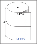 Cohesive Foam Roll 1/16"x48"x600' 24"-slit 12"perf 1/bnd