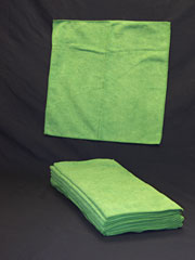 MICROFIBER CLOTH - Green, 16"x16", cs/12