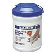 Sani-Hands® II Instant Hand Sanitizing Wipes -220 cnt Canister