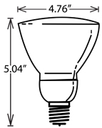 Flourescent PAR38 Med-Base 23-Wat Outdoor S7201 1/ea