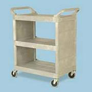 Three-Shelf Utility Cart with Enclosed End Panels (Platinum) 300-lb 1/ea
