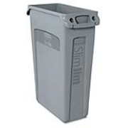 Slim Jiml® Rectangular Waste Containers with Venting Channels (Gray) 1/ea