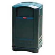 Plaza® 50-Gallon Container with Hooded Top (Dark Green) 1/ea