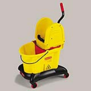 Yellow WaveBrake®  Dual Water 35-qt. Mop Bucket & Down Press Wringer Cmbo. 1/ea