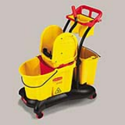 Yellow WaveBrake® 35-qt. Mopping Trolley with Down Press Wringer 1/ea