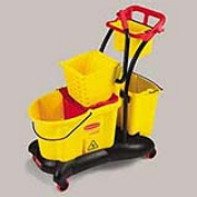 Yellow WaveBrake® 35-qt. Mopping Trolley with Side Press Wringer 1/ea