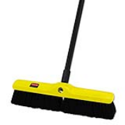 2.5/8" Black Tampico Push Broom With Plastic Block 18"