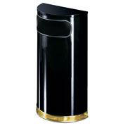 Metal Half-Round Containers 9-gal. (Black/Brass) 1/ea