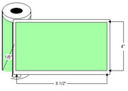 Direct Thermal 4" x 6.5" Label 3" Core Roll w/Perf Uncoated cs/3,600