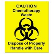 Chemotherapy Waste Identification Decals for Waste Containers. English only 1/ea