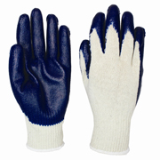 Economy Latex Smooth Coated Gloves "M" blue/white 12/pair