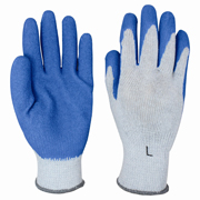Premium Crinkle Latex Coated Gloves "S" blue/gray 12/pair