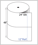 Bubble Roll 5/16"x48"x375' 24"-Slit 12"-Perf