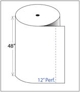 <font color=red>Heavy Duty</font> Bubble  Roll 1/2"x48"x250'  12"-Perf