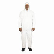 Disposable Coveralls, Tyvek® Substitute, Hood, Elastic Wrist & Ankles (M) White cs/25