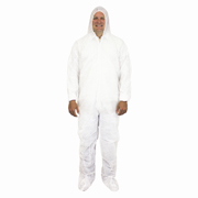 Polypropylene Disposable Coverall with Hood, Boots & Elastic Wrist, For Dust Protection (L) White cs/25