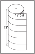 Foam Roll 3/32"x72"x750' 12"-slit No-Perf 1/bnd.