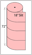 Pink Anti-Static Foam Roll 1/8"x72"x550' 18"-slit No-Perf 1/bnd.