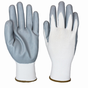 Nitrile Foam Coated String Knit Gloves "XS" white/gray 12/pair