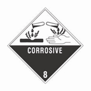 4x4"Corrosive - Hazard Class 8 Label rl/500