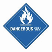 4x4"Dangerous When Wet - Hazard Class 4 Label rl/500